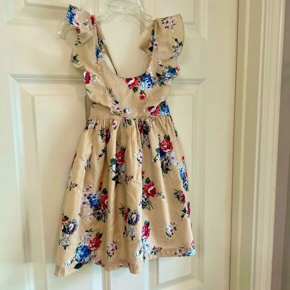 Lacey Lane Girls Size 4T Floral Flutter Sleeve Sundress for Casual Occasions - Picture 7 of 11